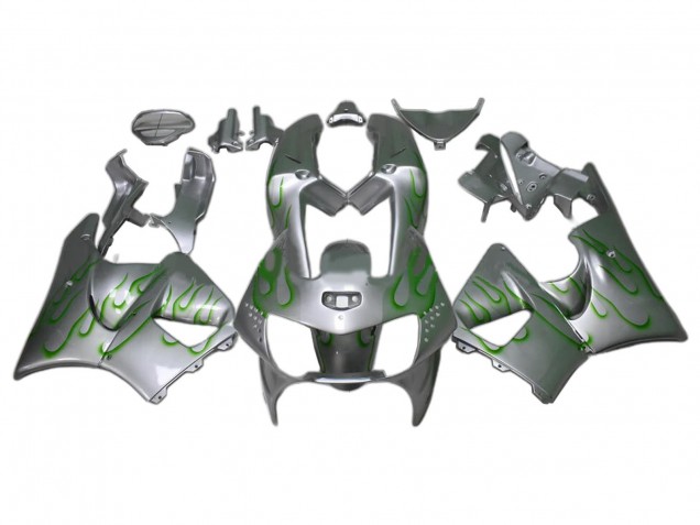 Billige Honda CBR900RR 919 Motorrad Verkleidung 1998-1999 - Silber Grun Flamme