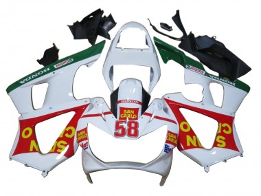 Billige Honda CBR900RR 929 Motorrad Verkleidung 2000-2001 - Weiss Rot Grun Castrol San Carlo