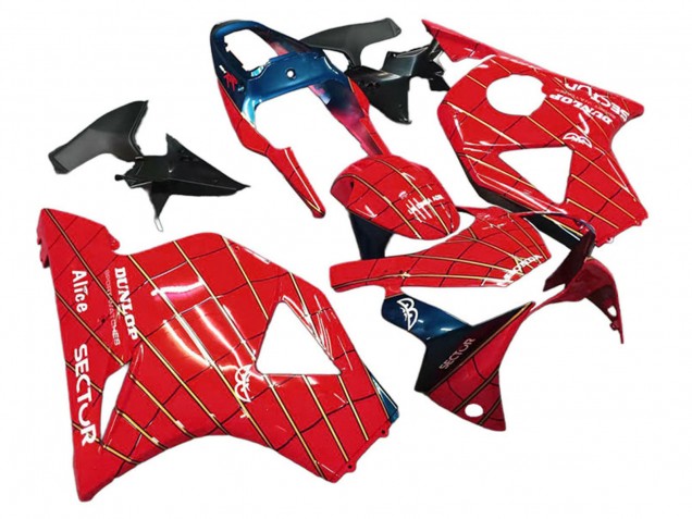 Billige Honda CBR900RR 954 Motorrad Verkleidung 2002-2003 - Rot Dunkel Blau Dunlop