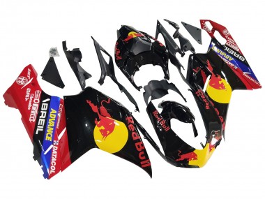 Billige Ducati 848/1098/1198 Motorrad Verkleidung 2007-2014 - Glanzendes Schwarz Gelb Blau Red Bull