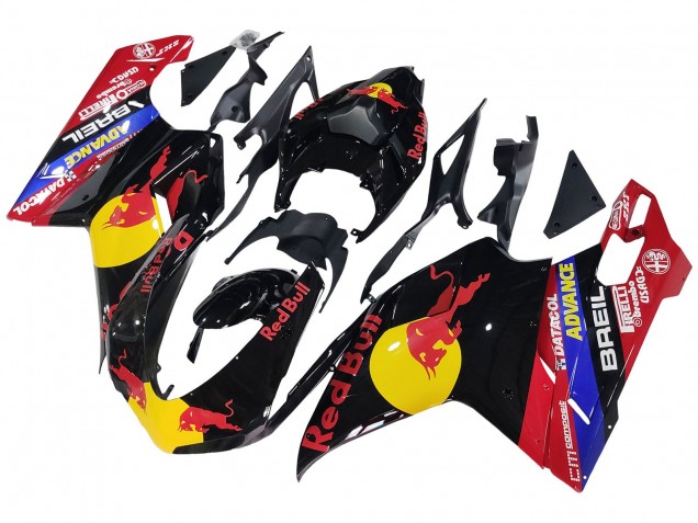 Billige Ducati 848/1098/1198 Motorrad Verkleidung 2007-2014 - Glanzendes Schwarz Gelb Blau Red Bull