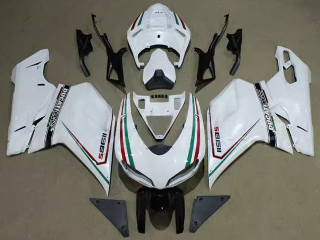 Billige Ducati 1198 Motorrad Verkleidung 2007-2014 - Weiss Rot Grun Schwarz Corse