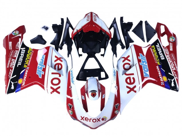 Billige Ducati 848/1098/1198 Motorrad Verkleidung 2007-2014 - Weiss Rot Glanzendes Schwarz Valsir Xerox