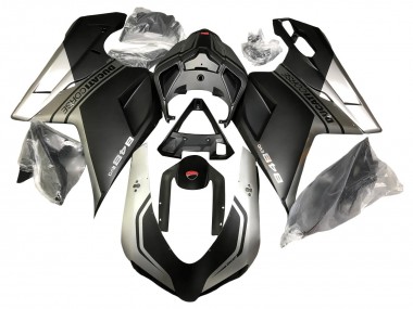 Billige Ducati 848 Motorrad Verkleidung 2007-2014 - Silber Matt Schwarz