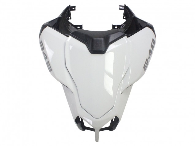 Billige Ducati 848/1098/1198 Motorrad Verkleidung 2007-2014 - Weiss Glanzendes Schwarz Corse