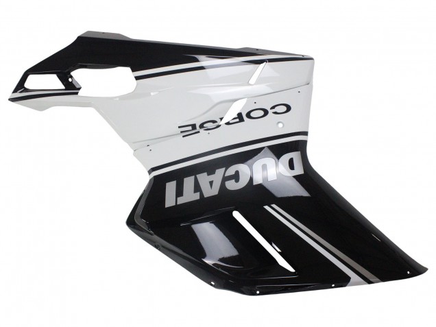 Billige Ducati 848/1098/1198 Motorrad Verkleidung 2007-2014 - Weiss Glanzendes Schwarz Corse
