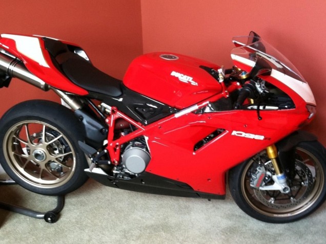 Billige Ducati 1098 Motorrad Verkleidung 2007-2014 - Weiss Rot Glanzendes Schwarz