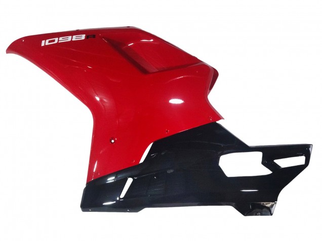 Billige Ducati 1098 Motorrad Verkleidung 2007-2014 - Weiss Rot Glanzendes Schwarz