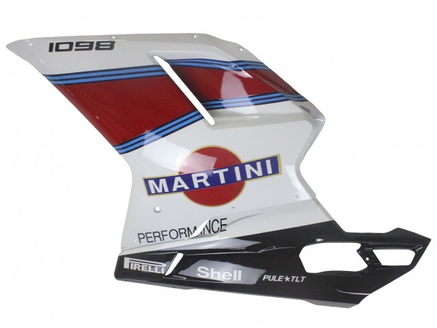 Billige Ducati 1098 Motorrad Verkleidung 2007-2014 - Weiss Rot Blau Glanzendes Schwarz Martini
