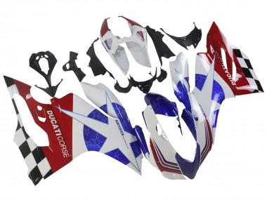 Billige Ducati Panigale 899 Motorrad Verkleidung 2011-2014 - Weiss Blau Rot Schwarz