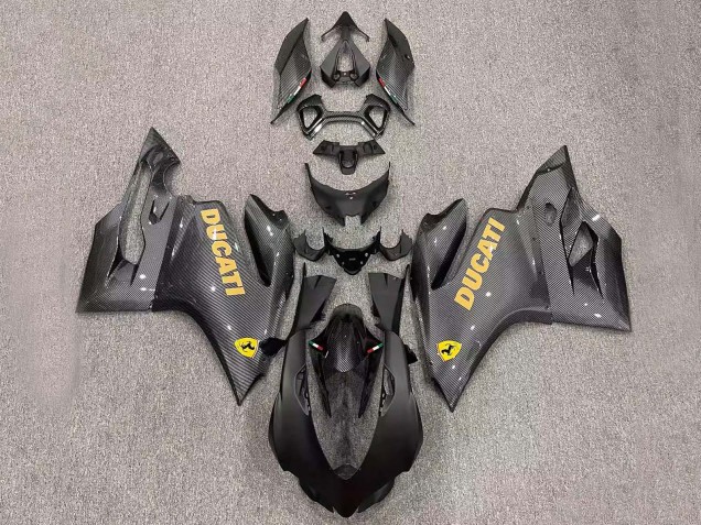Billige Ducati Panigale 899/1199 Motorrad Verkleidung 2011-2014 - Schwarzer Carbonfaser Stil