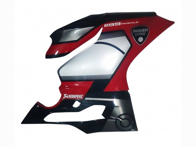 Billige Ducati 1199 Motorrad Verkleidung 2011-2014 - Rot Silber Schwarz