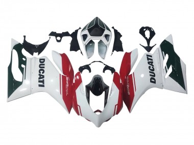 Billige Ducati Panigale 899 Motorrad Verkleidung 2011-2014 - Weiss Rot Glanzendes Schwarz