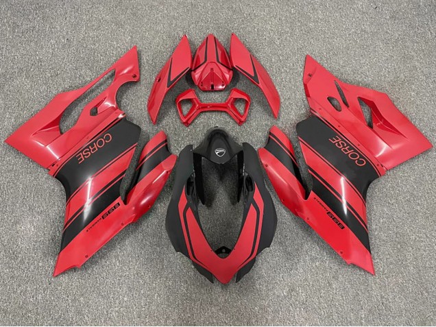 Billige Ducati 999 Motorrad Verkleidung 2003-2004 - Rot Glanzendes Schwarz Corse