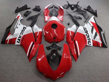 Billige Ducati 959 Motorrad Verkleidung 2015-2020 - Weiss Rot Glanzendes Schwarz