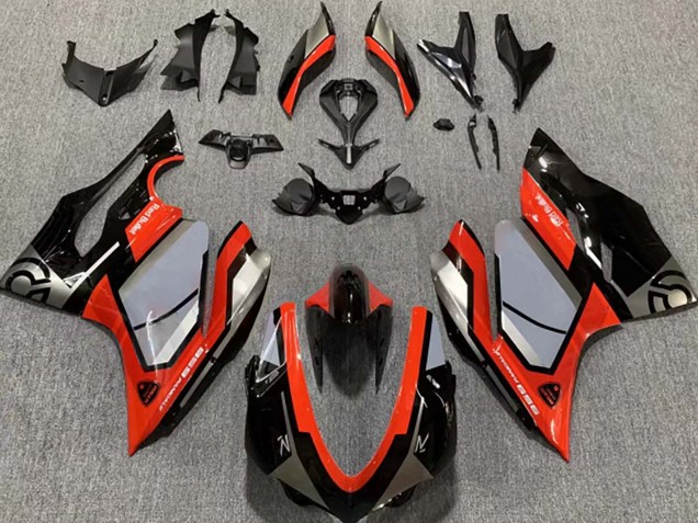 Billige Ducati 959 Motorrad Verkleidung 2015-2020 - Silber Rot Glanzendes Schwarz