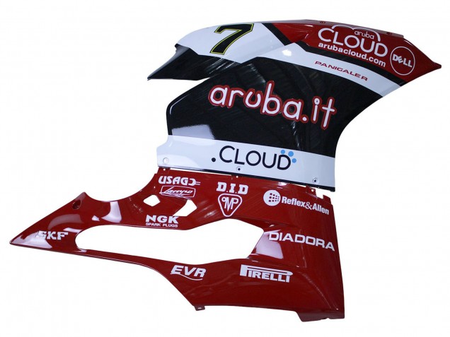Billige Ducati 959/1299 Motorrad Verkleidung 2015-2020 - Weiss Rot Schwarz Aruba 7