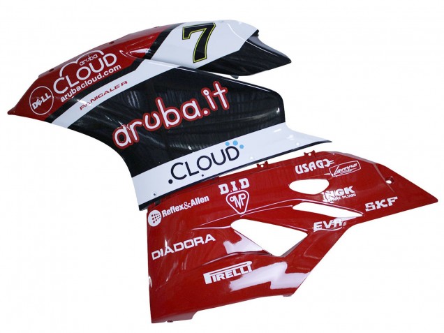 Billige Ducati 959/1299 Motorrad Verkleidung 2015-2020 - Weiss Rot Schwarz Aruba 7