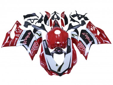 Billige Ducati 959/1299 Motorrad Verkleidung 2015-2020 - Weiss Rot Schwarz Aruba 7