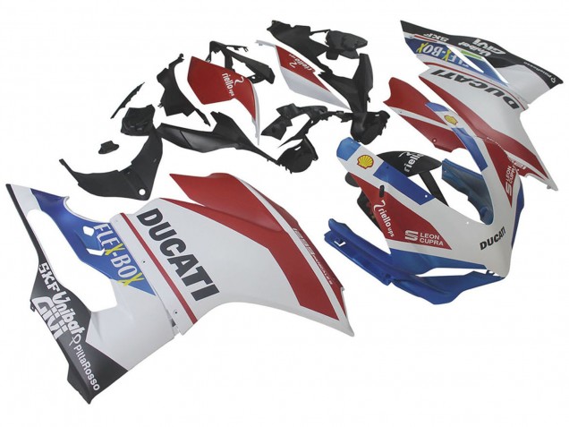 Billige Ducati 1299 Motorrad Verkleidung 2015-2020 - Weiss Rot Blau Matt Schwarz Unibat Flex-Box