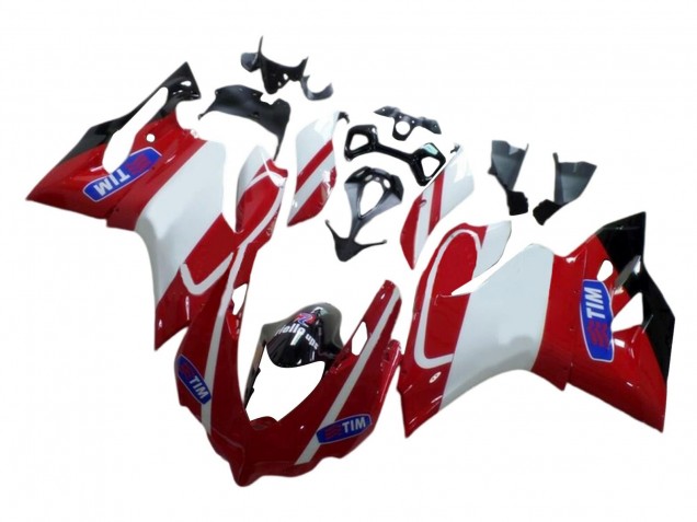 Billige Ducati 959/1299 Motorrad Verkleidung 2015-2020 - Weiss Rot Glanzendes Schwarz Tim