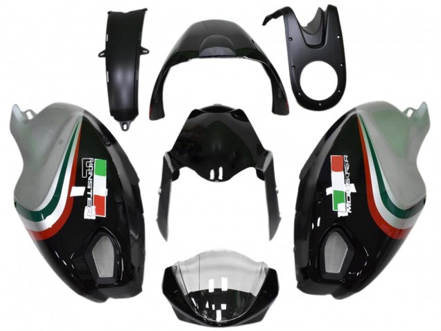 Billige Ducati Monster 696 796 1100 1100S Motorrad Verkleidung 2008-2012 - Glanzendes Schwarz Silber Rot Grun