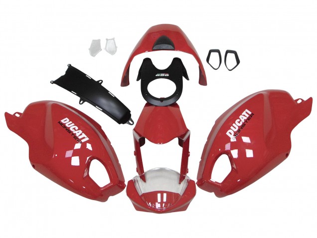 Billige Ducati Monster 696 796 1100 1100S Motorrad Verkleidung 2008-2012 - Rot Weiss