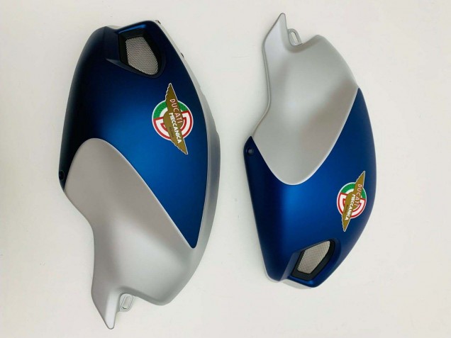 Billige Ducati Monster 696 796 1100 1100S Motorrad Verkleidung 2008-2012 - Dunkel Blau Silber