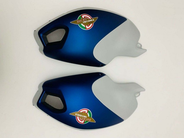 Billige Ducati Monster 696 796 1100 1100S Motorrad Verkleidung 2008-2012 - Dunkel Blau Silber