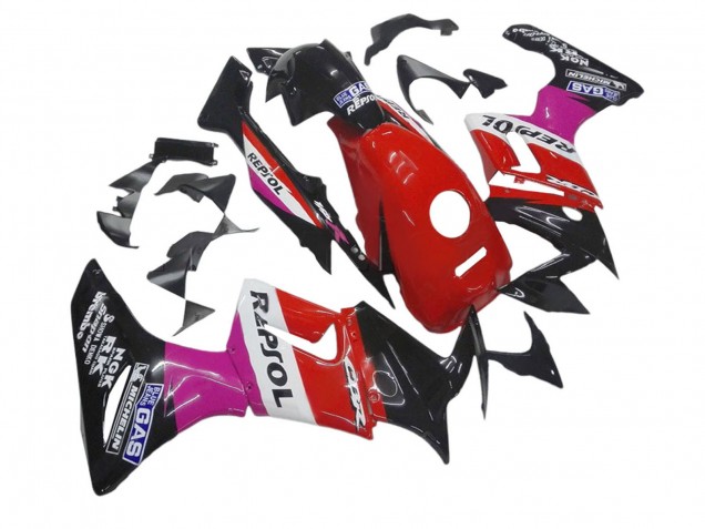 Billige Honda CBR125R Motorrad Verkleidung 2002-2006 - Rosa Weiss Rot Glanzendes Schwarz Repsol Michelin