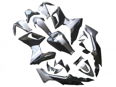 Billige Honda CBR125R Motorrad Verkleidung 2002-2006 - Silber Glanzendes Schwarz