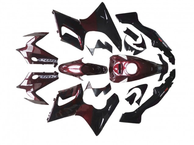 Billige Honda CBR125R Motorrad Verkleidung 2002-2006 - Glanzendes Schwarz Rot Flamme