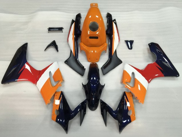 Billige Honda CBR125R Motorrad Verkleidung 2002-2006 - Orange Weiss Rot Glanzendes Schwarz