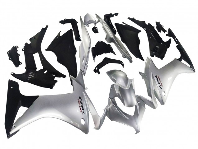 Billige Honda CBR500R Motorrad Verkleidung 2013-2015 - Silber Glanzendes Schwarz