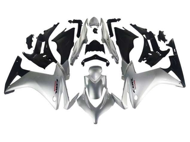 Billige Honda CBR500R Motorrad Verkleidung 2013-2015 - Silber Glanzendes Schwarz