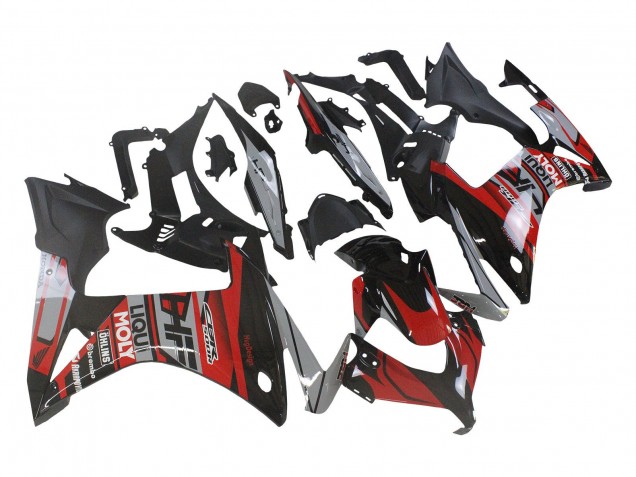 Billige Honda CBR500R Motorrad Verkleidung 2013-2015 - Rot Silber Glanzendes Schwarz