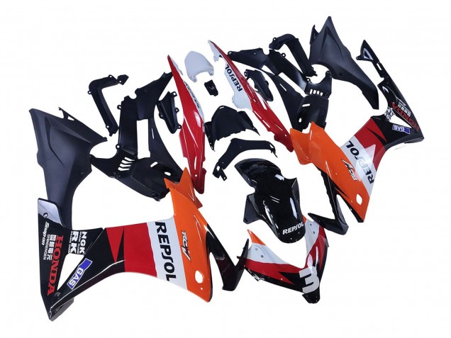 Billige Honda CBR500R Motorrad Verkleidung 2013-2015 - Orange Weiss Rot Glanzendes Schwarz Repsol 3