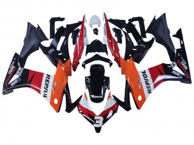 Billige Honda CBR500R Motorrad Verkleidung 2013-2015 - Orange Weiss Rot Glanzendes Schwarz Repsol 3
