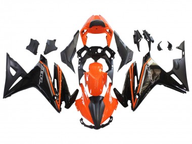Billige Honda CBR500R Motorrad Verkleidung 2016-2018 - Orange Glanzendes Schwarz Matt Schwarz