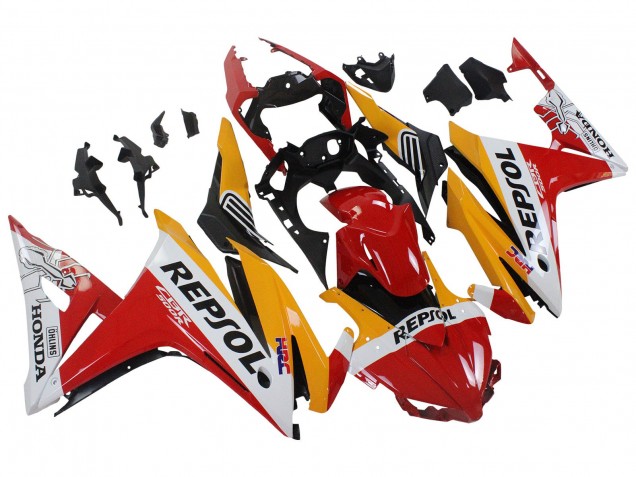 Billige Honda CBR500R Motorrad Verkleidung 2016-2018 - Gelb Weiss Rot Repsol HRC