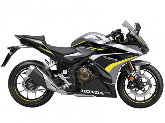 Billige Honda CBR500R Motorrad Verkleidung 2022-2023 - Silber Gelb Glanzendes Schwarz