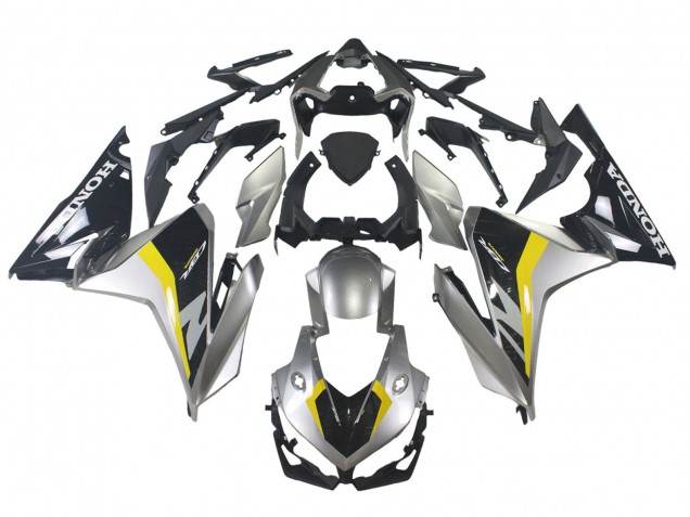 Billige Honda CBR500R Motorrad Verkleidung 2022-2023 - Silber Gelb Glanzendes Schwarz