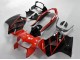 Billige Honda VFR 800 Motorrad Verkleidung 1998-2001 - Rot Glanzendes Schwarz Streifen