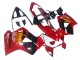 Billige Honda VFR 800 Motorrad Verkleidung 1998-2001 - Rot Weiss Glanzendes Schwarz Vimto