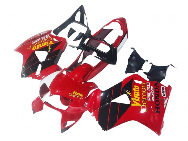 Billige Honda VFR 800 Motorrad Verkleidung 1998-2001 - Rot Weiss Glanzendes Schwarz Vimto