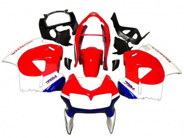 Billige Honda VFR 800 Motorrad Verkleidung 1998-2001 - Weiss Rot Blau