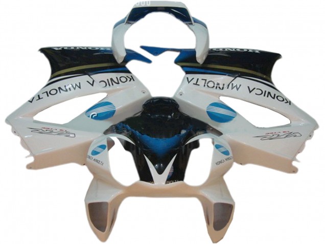Billige Honda VFR 800 Motorrad Verkleidung 2002-2013 - Weiss Blau Schwarz Konica Minolta