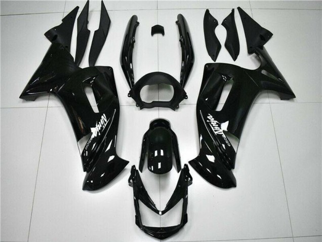 Billige Kawasaki EX650 Motorrad Verkleidung 2006-2008 - Glanzendes Schwarz Weiss