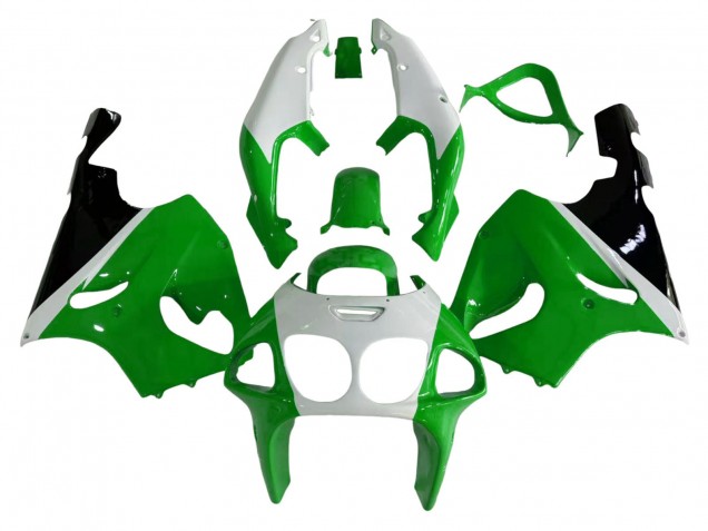 Billige Kawasaki ZX7R Motorrad Verkleidung 1996-2003 - Weiss Grun Schwarz