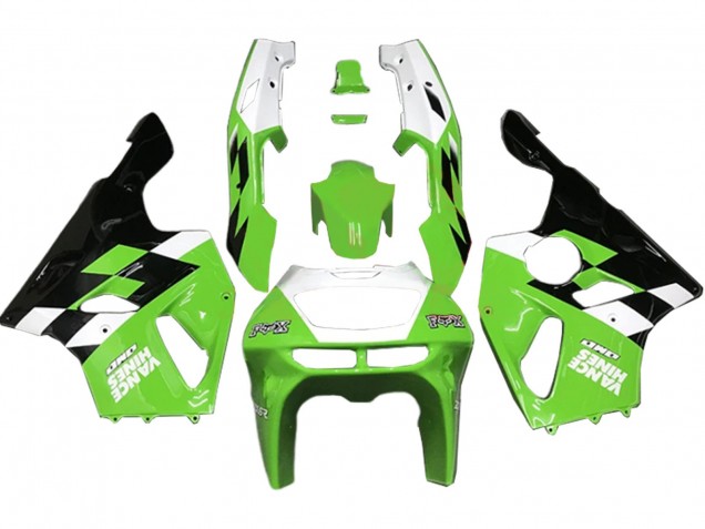 Billige Kawasaki ZX7R Motorrad Verkleidung 1996-2003 - Weiss Grun Glanzendes Schwarz
